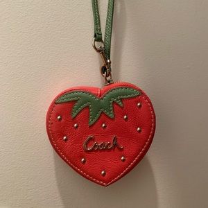 Coach patent leather strawberry coin purse